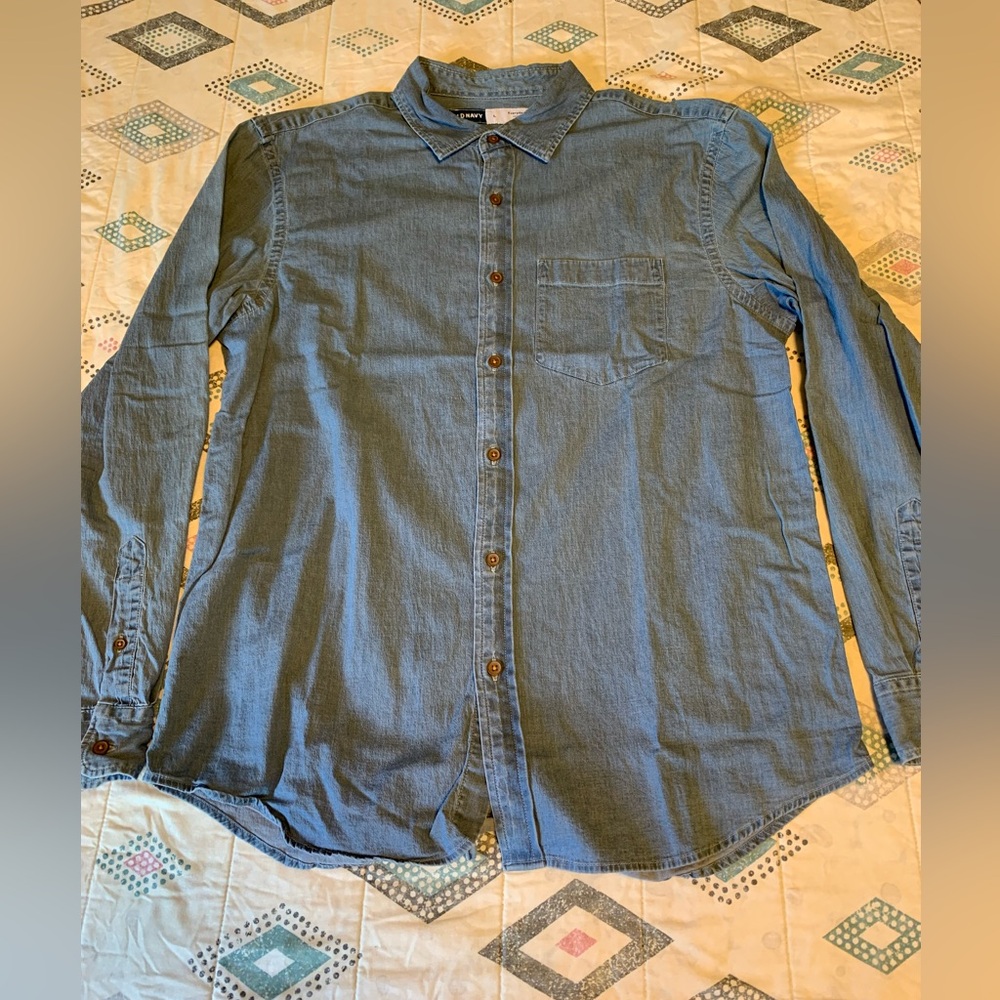 Old Navy - Men's Casual Denim Button-Down Shirt